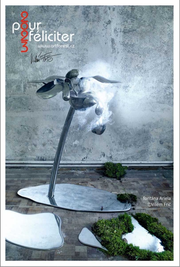 stainless steel fountain by Vilem Fric